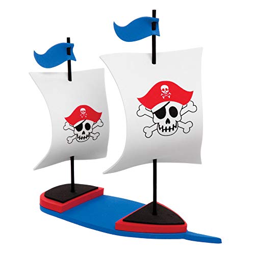 Baker Ross Bastelsets „Piratenschiff“ (3 Stück) – Bastelidee für Kinder zum Zusammensetzen und Spielen, Sortiert – Bild 4