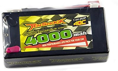 Tenshock Hardcase Car Pack 4000MAH,40C,7.4V 2S2P Standard Hardcase Lipo Battery With T plug For 1/10 RC Car Truck Model Traxxas Slash Emaxx Bandit