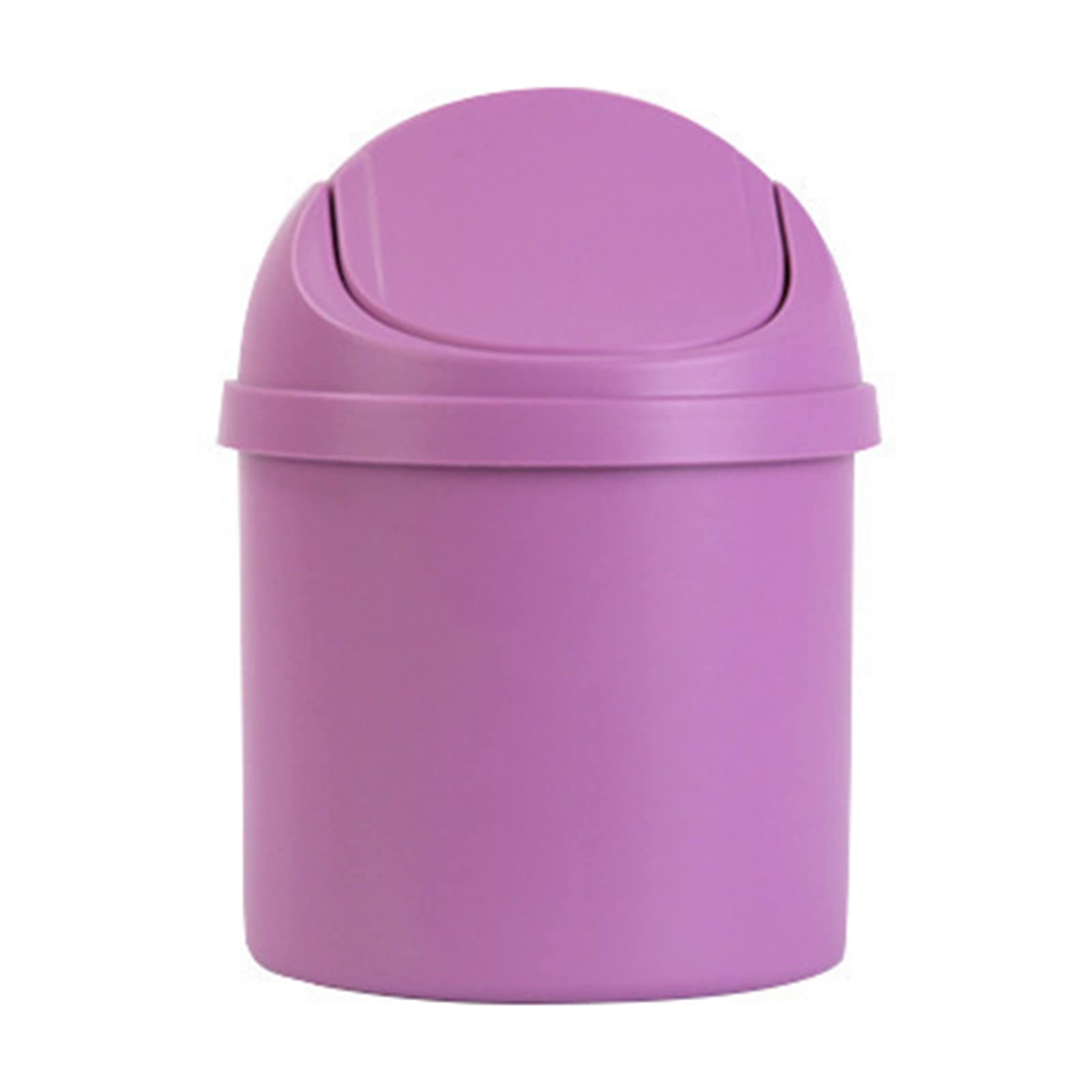Joyzan Table Trash Can, Desktop Dustbin Mini Portable Waste Bin with Lid Small Garbage Basket Countertop Rubbish Container for Family Living Room Kitchen Bedroom Bathroom Office Car Indoor(Purple)