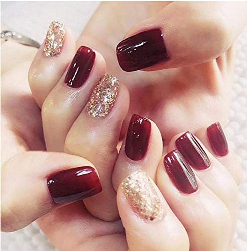 Short Red Nails With Glitter / It's still within the official shade of