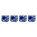 TOMALL 4pcs Tyre Valve Stem Caps for Universal Car Motorcycle Bike Aluminum Alloy Dice Style Blue