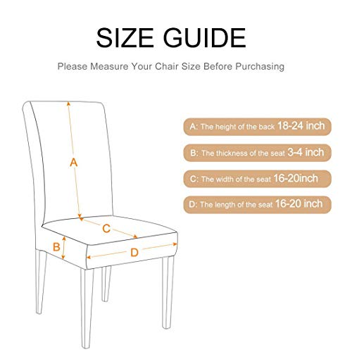 SearchI Dining Room Chair Covers Slipcovers Set of 4, Spandex Fabric Fit Stretch Removable Washable Short Parsons Kitchen Chair Covers Protector for Dining Room, Hotel (Chocolate, 4 per Set)