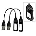 Fitbit Flex Charger, KingAcc Replacement USB Charging Cable Cord Charger Cradle Dock Adapter for Fitbit Flex, Fitbit Flex 1, Heart Rate Fitness Wristband Smart Watch (0.66Foot, 2-Pack)