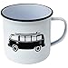 Enamel Mug by Modern Retro! Camping Mug in 8 Vintage Enamelware Designs - Fun Metal Coffee Mug and Durable Camping Cup - Tin Mugs for Coffee (or Whiskey) Home and Camp Cups with Nostalgia (KOMBI VAN)