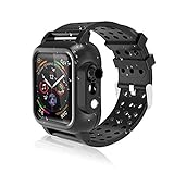 Realproof Waterproof Apple Watch Case 40MM Series 5 / 40MM Series 4 with Premium Soft Silicone Band Built-in Screen Protector, iwatch Protective Case Slim Thin Drop Shock Proof Apple Watch Case