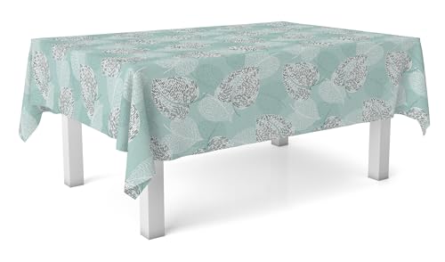 Martina Home Oilcloth Tablecloth SIL Aqua Green 250 x 140 cm