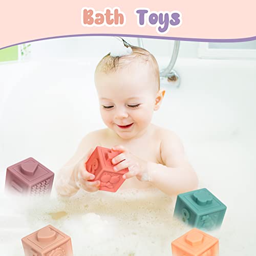 Abellzos Baby Soft Blocks, Stacking Building Blocks, Baby Toys Teething ...