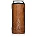 BrüMate Hopsulator Slim Can Cooler Insulated for 12oz Slim Cans | Skinny Can Insulated Stainless Steel Drink Holder for Hard Seltzer, Beer, Soda, and Energy Drinks (Walnut)