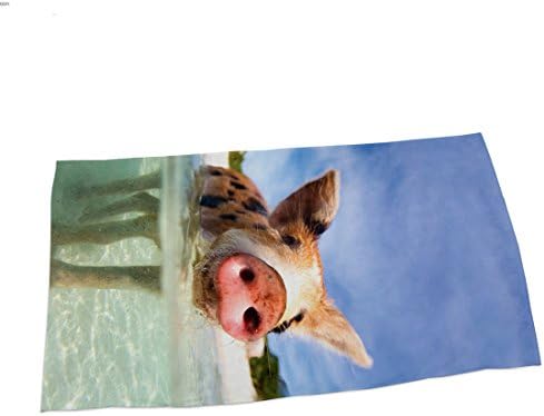 Sawors Lightweight &amp; Compact Beach Towel,Made with Microfiber,Quick Dry Travel TOWEL,Fashion and Funny Design for Swim,Beach,Pool,Travel,Camping,Picnic--Lovely Pig