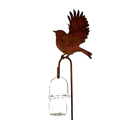 Klocke Edelrost Dekor Garden Stake - Animal Figure - Rust Stake/Animal Figure - Patina Garden Figure - Metal Garden Decoration (Bird With Hanger) — image 1