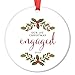 First Christmas Engaged Ornament Ceramic Collectible Gift Idea 1st Holiday Engagement Present for Future Bride & Groom Marriage 3