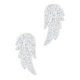 Orrous & Co. Legacy Collection Women's  18K White Gold Plated Cubic Zirconia Angel Wings Stud Earrings, One Size