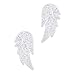 Orrous & Co. Legacy Collection Women's 18K White Gold Plated Cubic Zirconia Angel Wings Stud Earrings, One Size