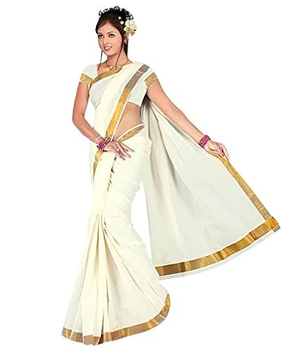 selvamani tex cotton kerala kasavu zari saree with blouse