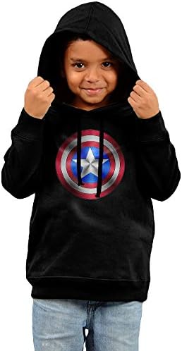 Deftad Captain America Shield Hooded Sweatshirt For Kids Black.