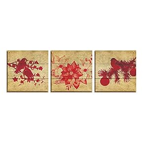 Rustic Wood Home Artwork for Living Room Bedroom x3 Panels