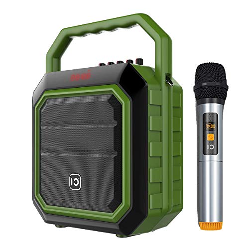 Wireless Karaoke Machine System with UHF Handheld Microphone, 30 W Bluetooth Speaker Pa System Voice Amplifier for Adults Kids, Support FM Radio/AUX Input/USB/TF Card/MP3 Player