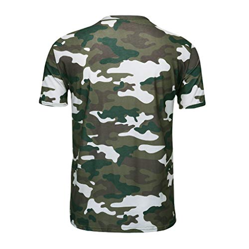 Men's New Summer Casual Camouflage Printing Elastic Short Sleeve T-Shirt Tops