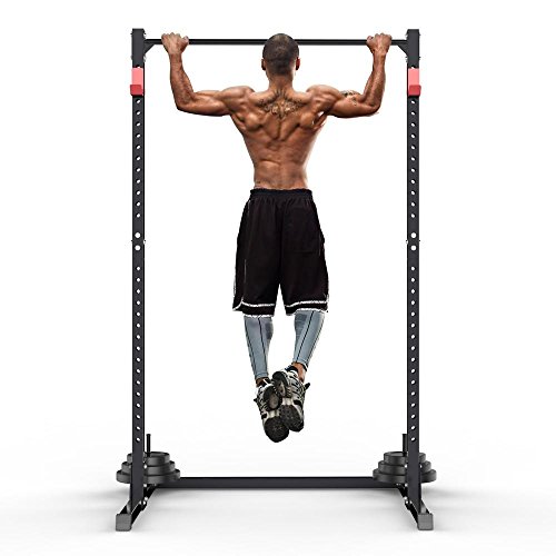 Yaheetech Gym Master Adjustable Squat Rack Power Cage & Pull Up Bar Exercise Stand Bench Press (without Barbells)