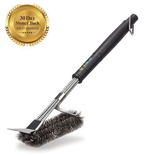 AOTOP Grill Brush and Scraper, BBQ Grill Brush Cleaner, 18'’ Stainless Steel Woven Wire 3 in 1, Barbecue Grill Cleaning Brush Kit 360° Rotation Clean Safe, Durable & Effective Barbecue Tool
