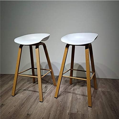 ZMALL Kitchen Bar Stools 29.5‘’ Indoor Outdoor Barstools Modern Style Metal Frame with Footrest and Backrest, Metal Legs (White, 2)