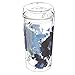 Cypress Home Bella Blue Double Wall Glass Travel Coffee Cup with Lid