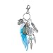 Artilady Cute Keychains For Women - Boho Gypsy Bag Charm, Keyrings, Birthday Gifts For Women, Girls, Kids (feather blue)