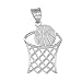 Sports Charms .925 Sterling Silver Basketball Hoop Pendant Only