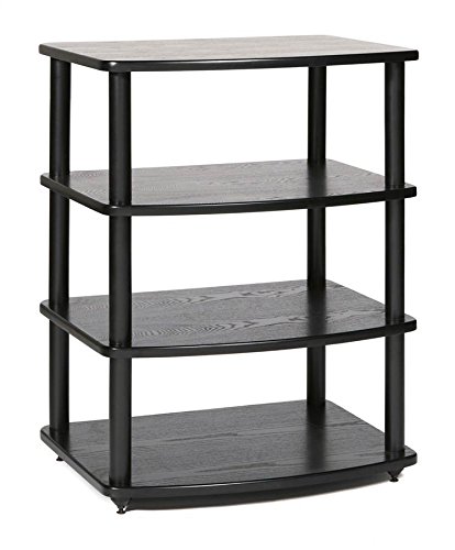 Plateau SE-A4 BB Wood and Metal Audio Stand, Black Oak Finish