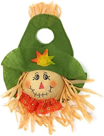 Fall Scarecrow Wreath For Front Door Or Indoor Wall Decorating, 11" (Green)