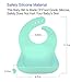 LIXINM 2PCS Premium Waterproof Silicone Bib Easily Wipes Clean, Comfortable Soft Baby Bibs Keep Stains Off. Adjustable Snaps Feeding Bibs For Infants, Easy Clean With Big Roll Up Pocket (Green/Blue)