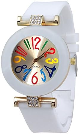 Loweryeah Silicone Strap Quartz Watch Rhinestone Dial Ladies Watch Wrist Watch for Women Mothers' Day Gift