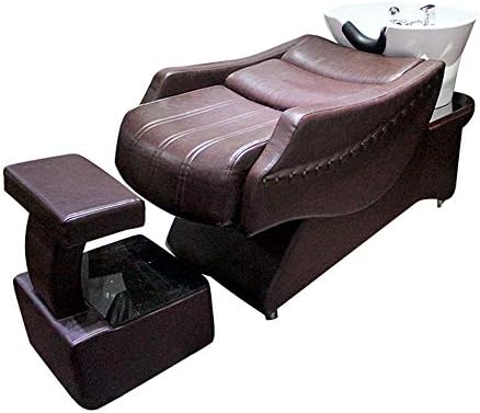 MTTLS Shampoo Chair, Semi-Lying Shampoo Bed Backwash Unit Shampoo Bowl Hairdressing Sink Chair for Spa Beauty Salon Equipment