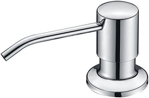 Chrome Kitchen Sink Soap Dispenser Stainless Steel Pump Head 17 OZ Large Volume Liquid Bottle Bathroom Lotion Dispenser Basic Kitchen Sink Accessories