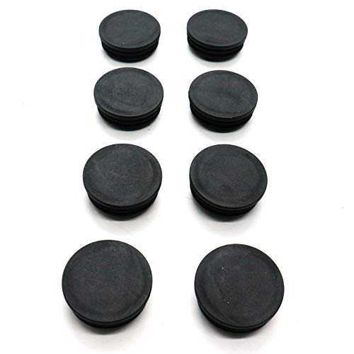 IDS 8Pcs 2" OD Round Black Plastic Tubing Plug Tube End Cap for Furniture Exercise Equipment and More