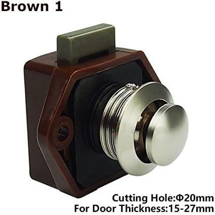 Encell Set of 5 Push Button Catch Cupboard Door Knob Latch Lock for RV Camper Motor Home Caravan