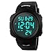 LIGE Outdoor Sport Watches Waterproof Digital Led Display Electronic Wristwatch Black white