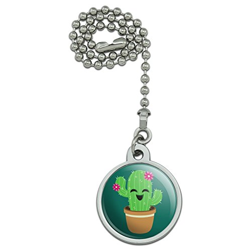 GRAPHICS & MORE Cute Cactus in Pot with Pink Flowers Ceiling Fan and Light Pull Chain
