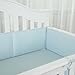 TILLYOU Padded Breathable Crib Bumper Set for Baby Boys Organic, Premium Woven Cotton and Porous Filling(Microfiber), Standard Crib Liner, 4 Piece/Lt Blue