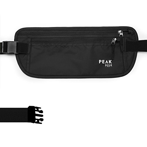 LARGE SIZE - RFID Block Travel Money Belt w/BONUS $250 Theft Protection and Lost & Found Service