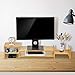 Monitor Stand Bamboo Computer Screen Riser with 2-Tier Office Desktop Storage Organizerthumb 1