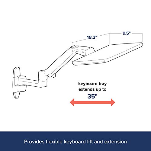 Ergotron LX Keyboard Arm, Wall Mount Adjustable Keyboard Tray
