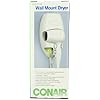 Conair 1600 Watt Wall-Mount Hair Dryer with LED Night Light, White