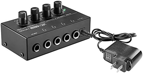 Neewer Tremendous Compact 4-Channel Stereo Headphone Amplifier with DC 12V Energy Adapter for Sound Reinforcement, Studio, Stage, Choir, Private Recording, Options Extremely Low Noise (Unique Model)