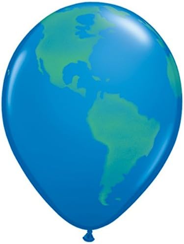 Planet Earth/Globe 11" Qualatex Latex Balloons x 5