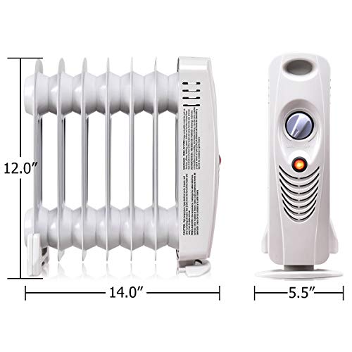 Tangkula Oil Filled Radiator Heater, 700W Portable Space Heater