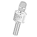 BONAOK Wireless Bluetooth Karaoke Microphone,3-in-1 Portable Handheld Karaoke Mic Speaker Machine Christmas Birthday Home Party for Android/iPhone/PC or All Smartphone(Q37 Silver)
