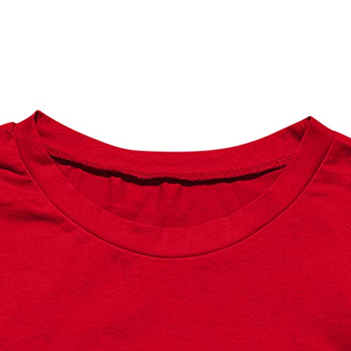 TIFENNY Women's Fashionable Loose American Flag Classic Basis Tee Summer Casual Short-Sleeved Printed T-Shirt Top Blouse Red - Thumbnail 2