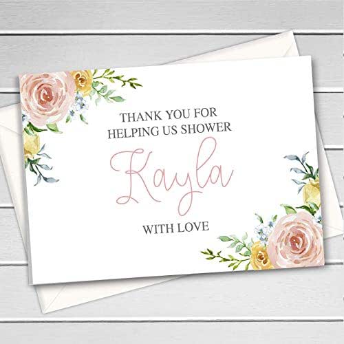 Kayla 12ct Floral Baby Shower Thank You Cards (TY633001