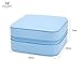 LELADY Small Jewelry Box Portable Travel Jewelry Case Organizer Faux Leather Storage Holder for Earrings Rings Necklaces, Gifts for Women Girls Mini Size (Sky Blue)